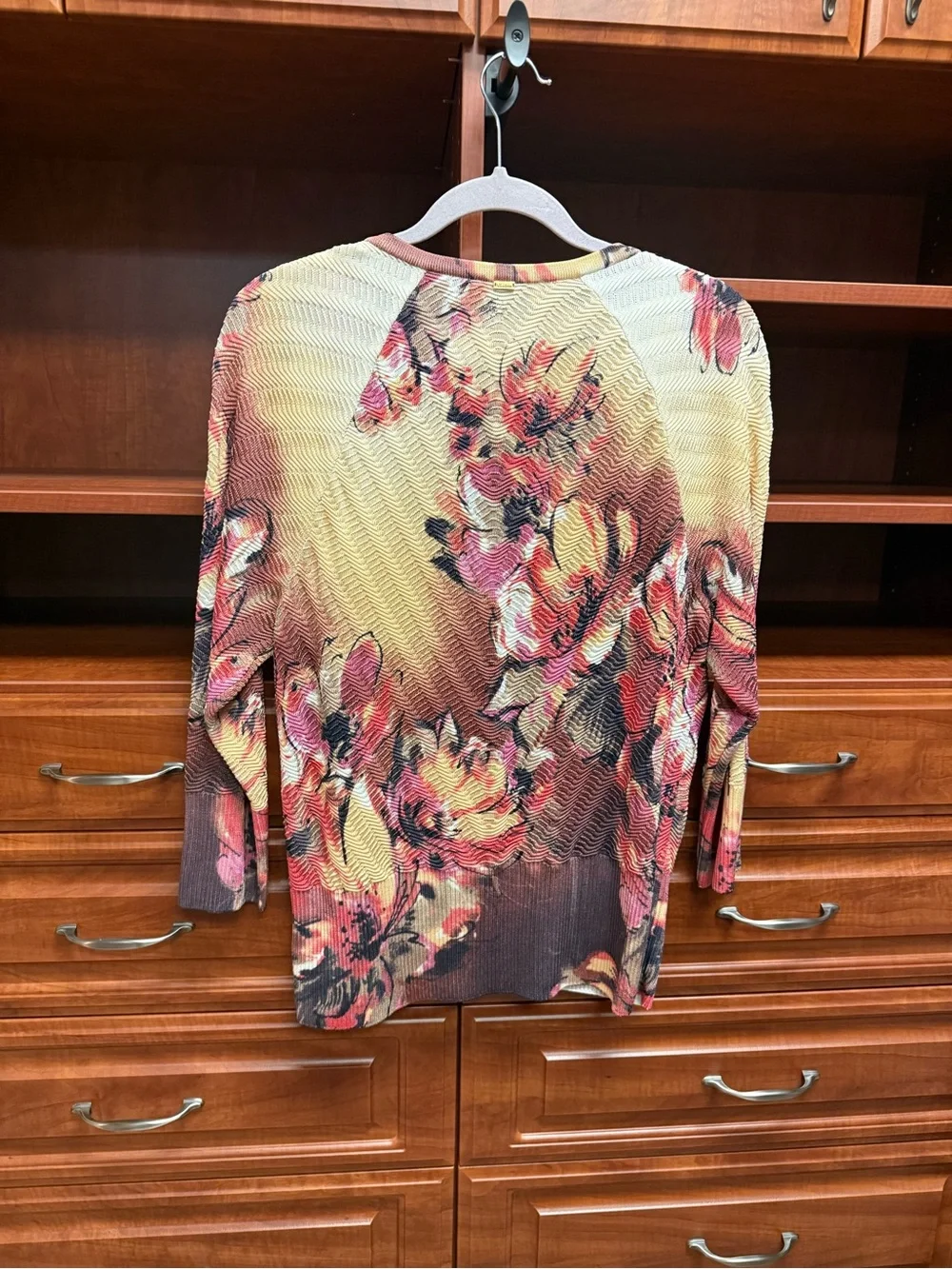 St. John Multicolor Floral Zip-Front Cardigan & Matching Tank Set